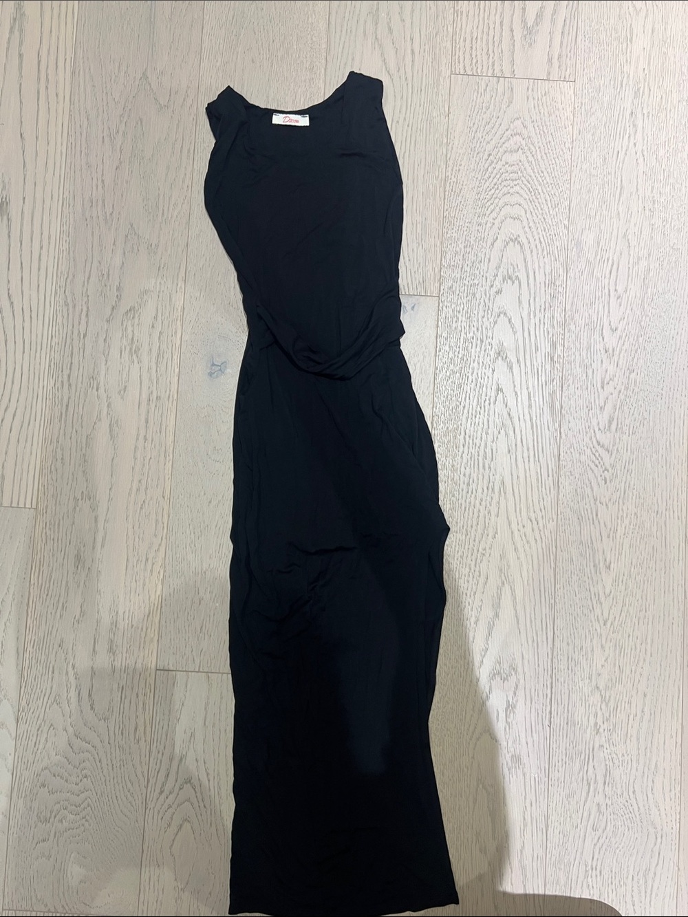 Sleeveless High-Low Black Dress - Dainty Curve